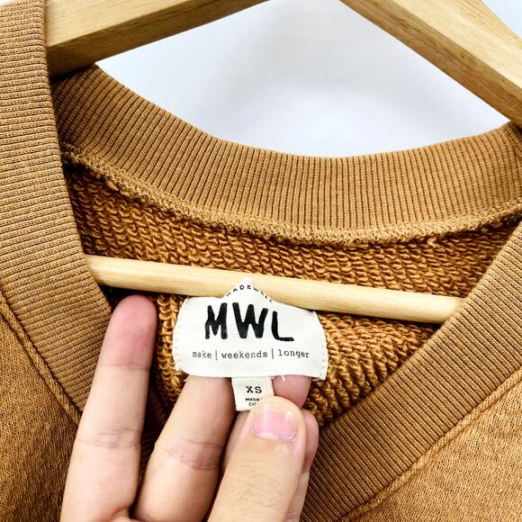 Madewell Mwl Airyterry V-neck Sweatshirt T-shirt In Earthen Clay - Picture 3 of 5